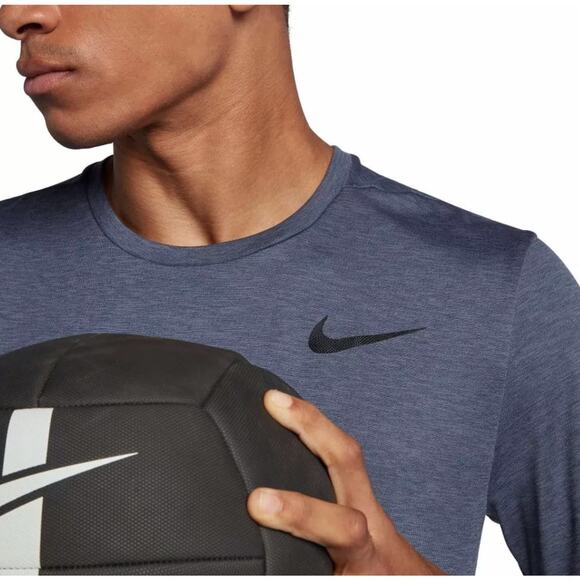 Nike Dri-Fit Short Sleeve T Shirt Men's Small Steel Blue Athletic Gym Stretch - Picture 5 of 15